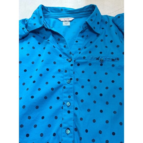 Allison Daley Women Blue Polka Dot Button-Down Blouse Women's Size 14W (READ) - Picture 15 of 16